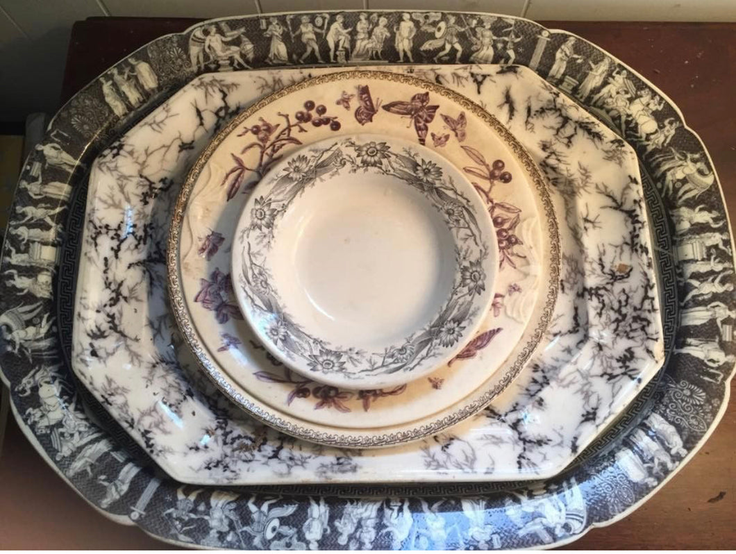 Transferware plates and platters